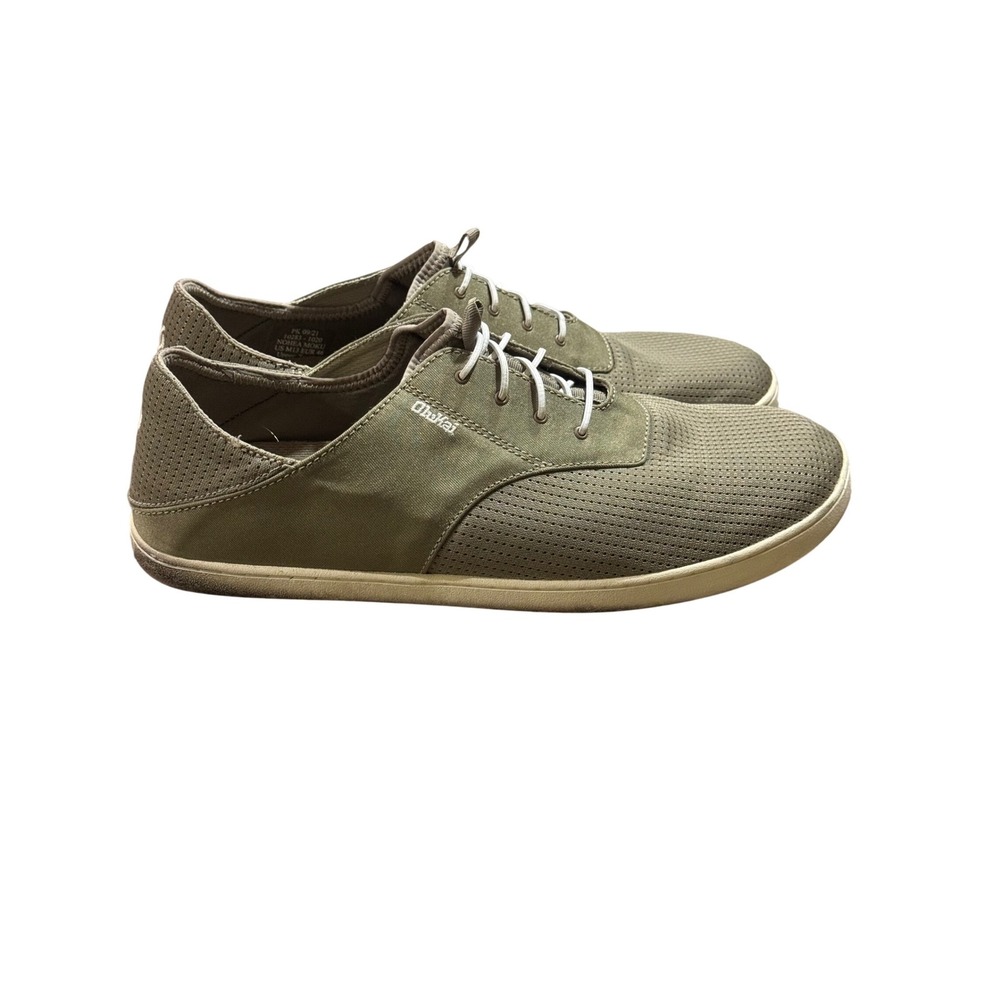 OluKai Nohea Moku Mens 13 Olive Green Boat Shoes Sneakers 10283-1020 Water Ready
